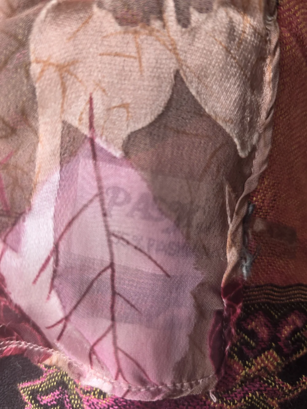 pashmina Pink and Gold Paisley Wrap